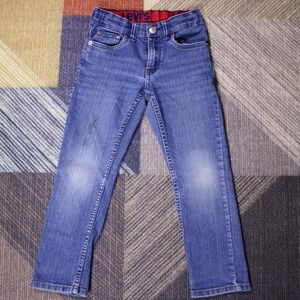 Levis 511 Jean Youth Boy Six 6 Reg Adjustable Waist Blue Faded Flex Denim - Good